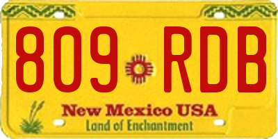 NM license plate 809RDB