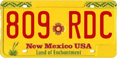 NM license plate 809RDC