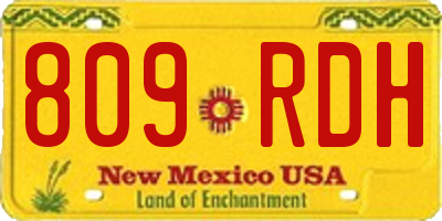 NM license plate 809RDH