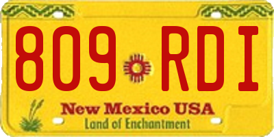 NM license plate 809RDI