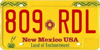 NM license plate 809RDL