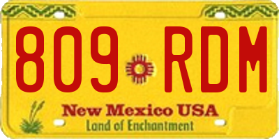 NM license plate 809RDM