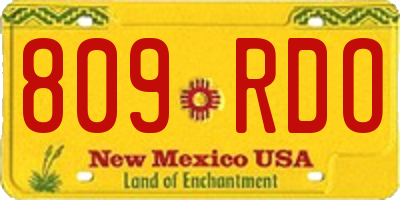 NM license plate 809RDO