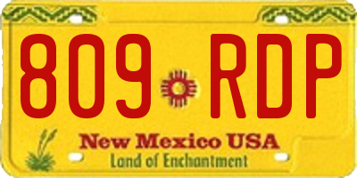 NM license plate 809RDP