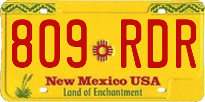 NM license plate 809RDR