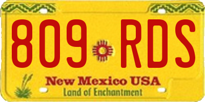 NM license plate 809RDS