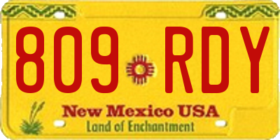 NM license plate 809RDY
