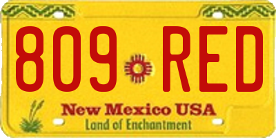 NM license plate 809RED
