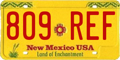 NM license plate 809REF