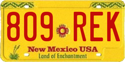 NM license plate 809REK