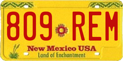 NM license plate 809REM