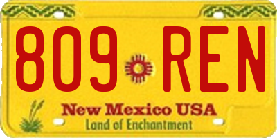NM license plate 809REN