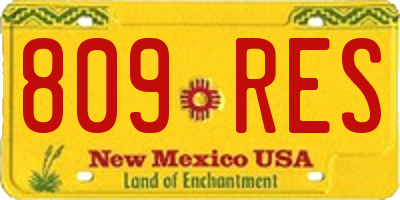 NM license plate 809RES