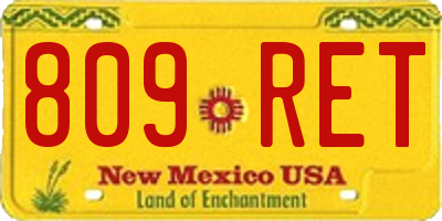 NM license plate 809RET