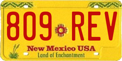 NM license plate 809REV