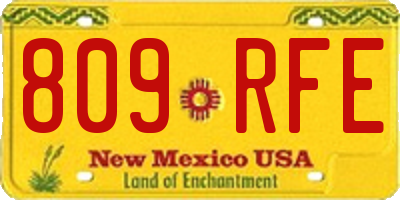 NM license plate 809RFE