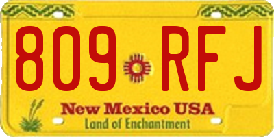 NM license plate 809RFJ