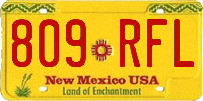 NM license plate 809RFL