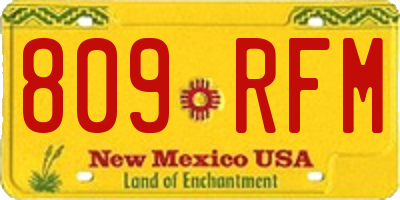 NM license plate 809RFM