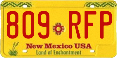 NM license plate 809RFP