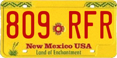 NM license plate 809RFR