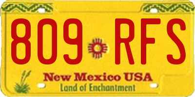NM license plate 809RFS