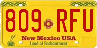NM license plate 809RFU