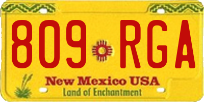 NM license plate 809RGA