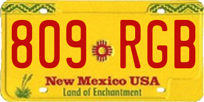 NM license plate 809RGB