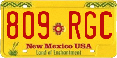 NM license plate 809RGC