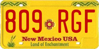 NM license plate 809RGF