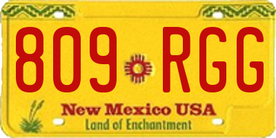 NM license plate 809RGG