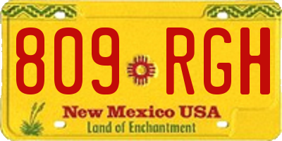 NM license plate 809RGH