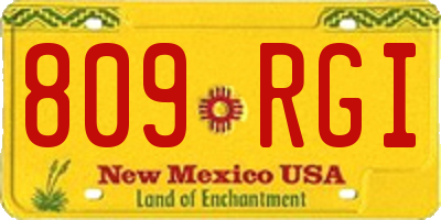 NM license plate 809RGI