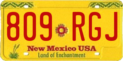 NM license plate 809RGJ
