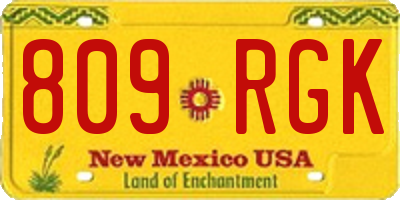 NM license plate 809RGK