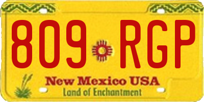 NM license plate 809RGP
