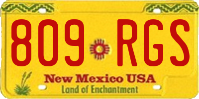 NM license plate 809RGS