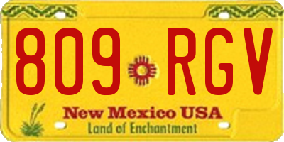 NM license plate 809RGV