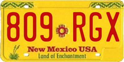NM license plate 809RGX