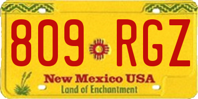 NM license plate 809RGZ