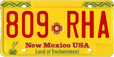 NM license plate 809RHA