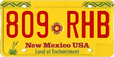 NM license plate 809RHB