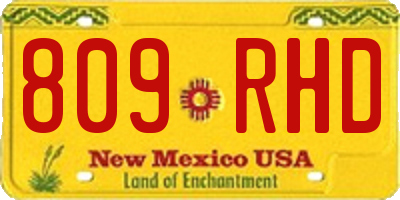 NM license plate 809RHD