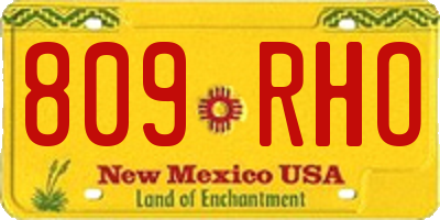 NM license plate 809RHO