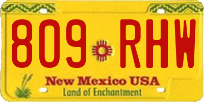 NM license plate 809RHW