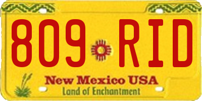 NM license plate 809RID
