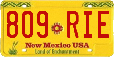 NM license plate 809RIE