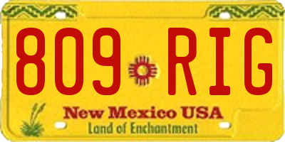 NM license plate 809RIG