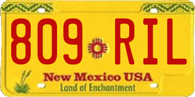 NM license plate 809RIL